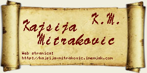 Kajsija Mitraković vizit kartica